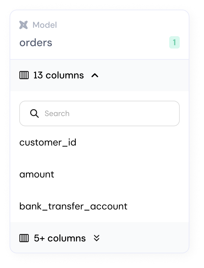 Column name search trade-off